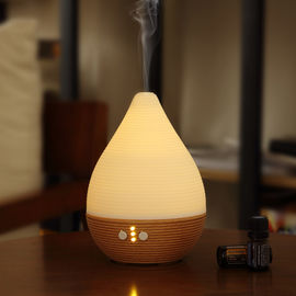 Ceramic Aroma Diffuser Nature Wood 180ml Essential Oil Diffuser With Led Light